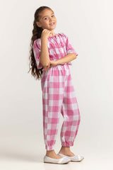 Toddler Girl Pink Basic Jump Suit TG-JPS-SS24-007
