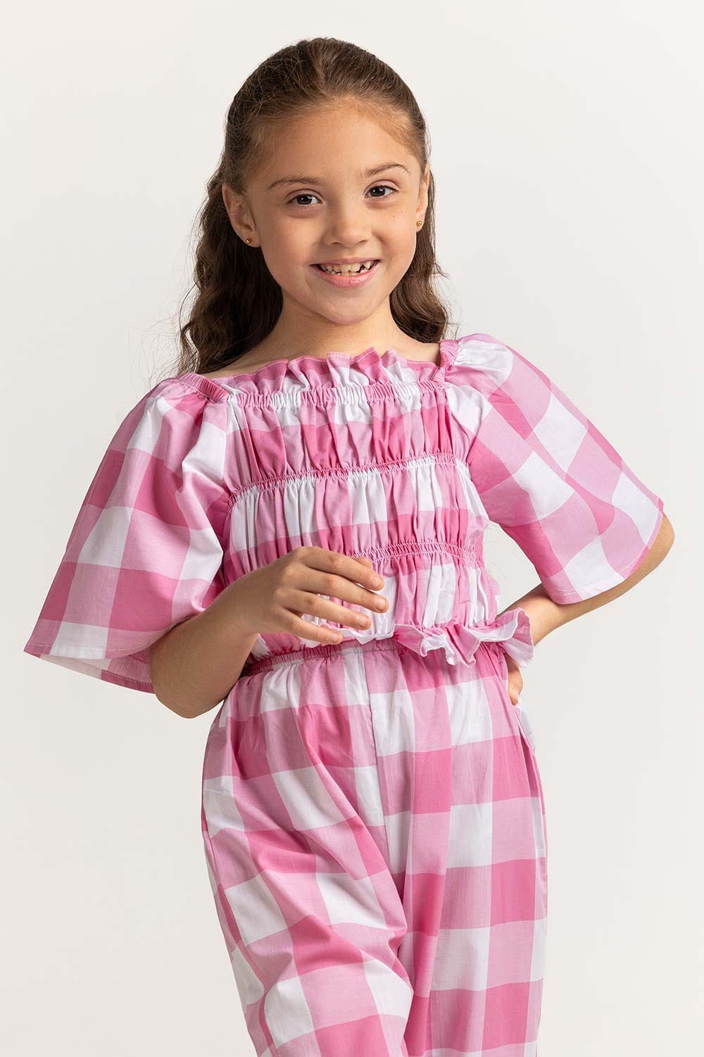 Toddler Girl Pink Basic Jump Suit TG-JPS-SS24-007