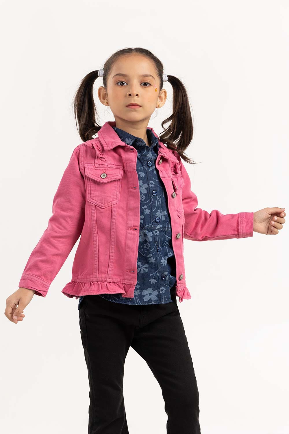 Toddler Girl Pink Non Denim Jacket 224-410-050