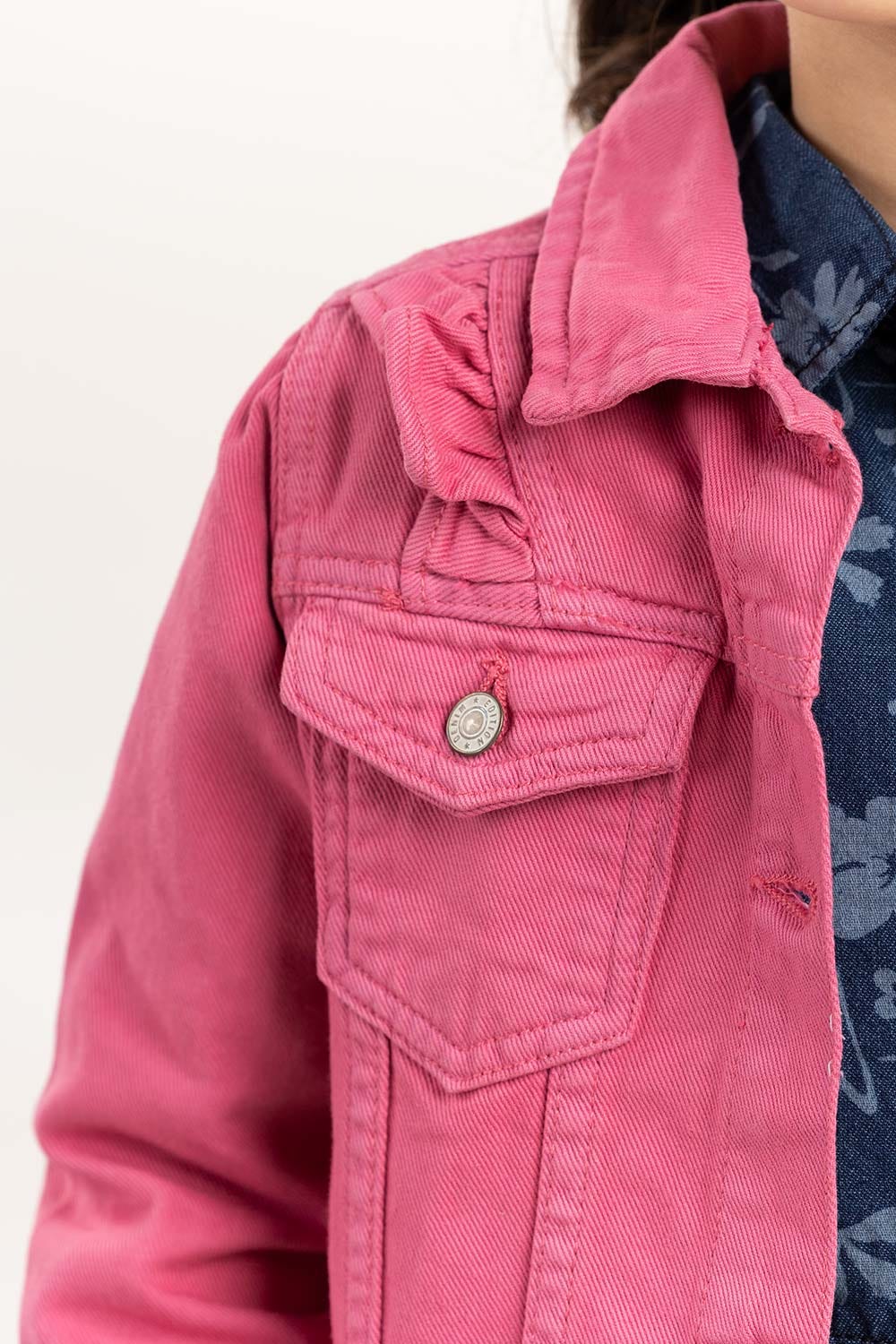 Toddler Girl Pink Non Denim Jacket 224-410-050