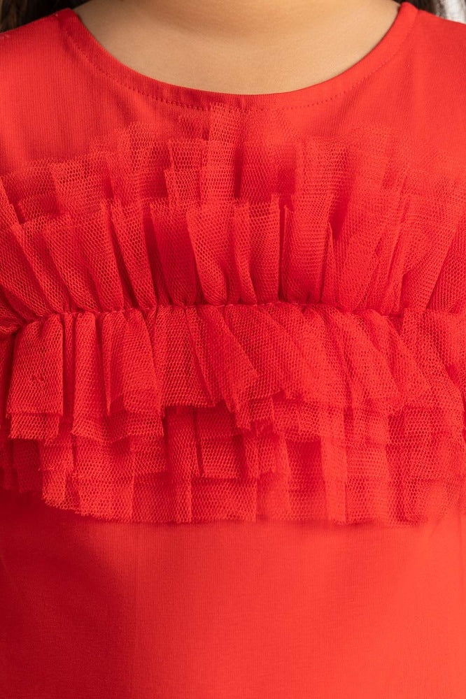 Toddler Girl Red Printed Tee TG-TS-SS24-004