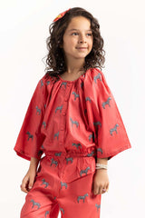 Toddler Girl Red Shirt TGWS-2210032 A