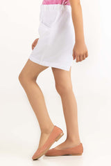 Toddler Girl White Short 231-619-005
