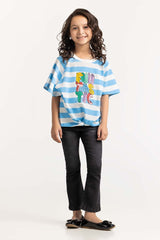 Toddler Girl Blue T-Shirt TGKT-2210018 A