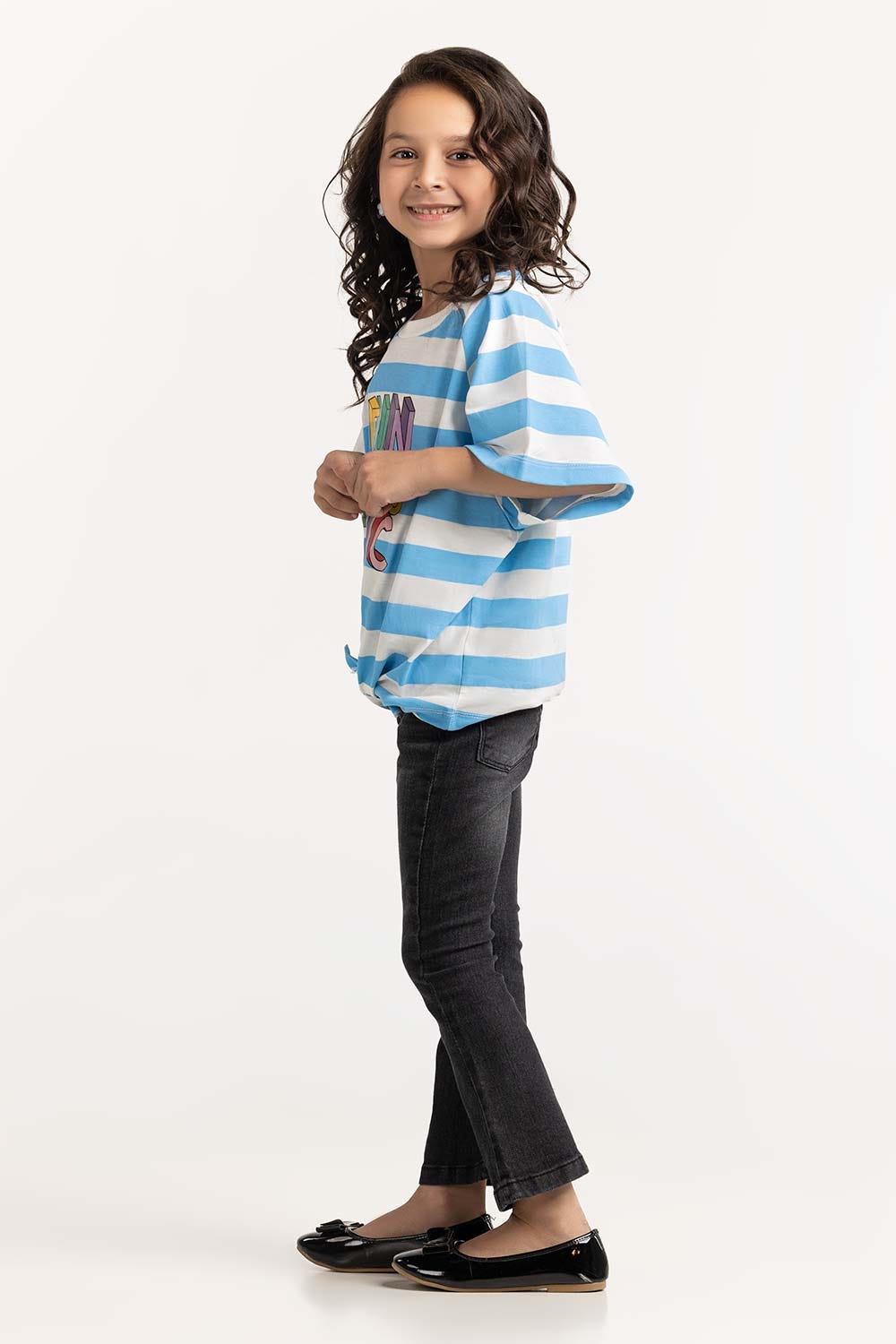 Toddler Girl Blue T-Shirt TGKT-2210018 A