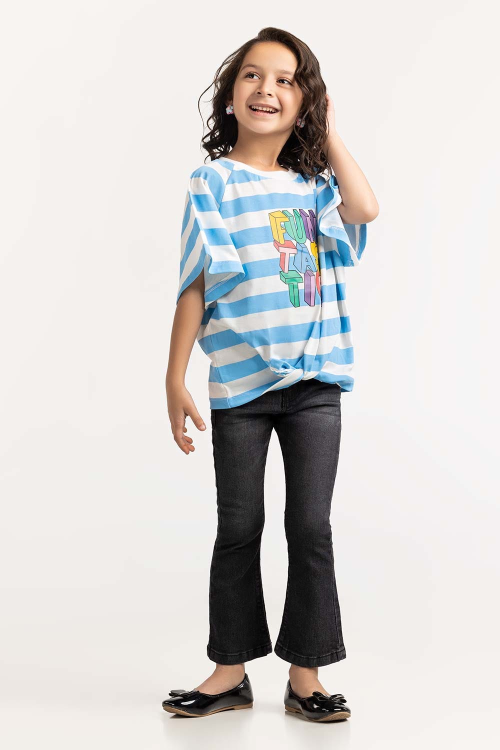 Toddler Girl Blue T-Shirt TGKT-2210018 A