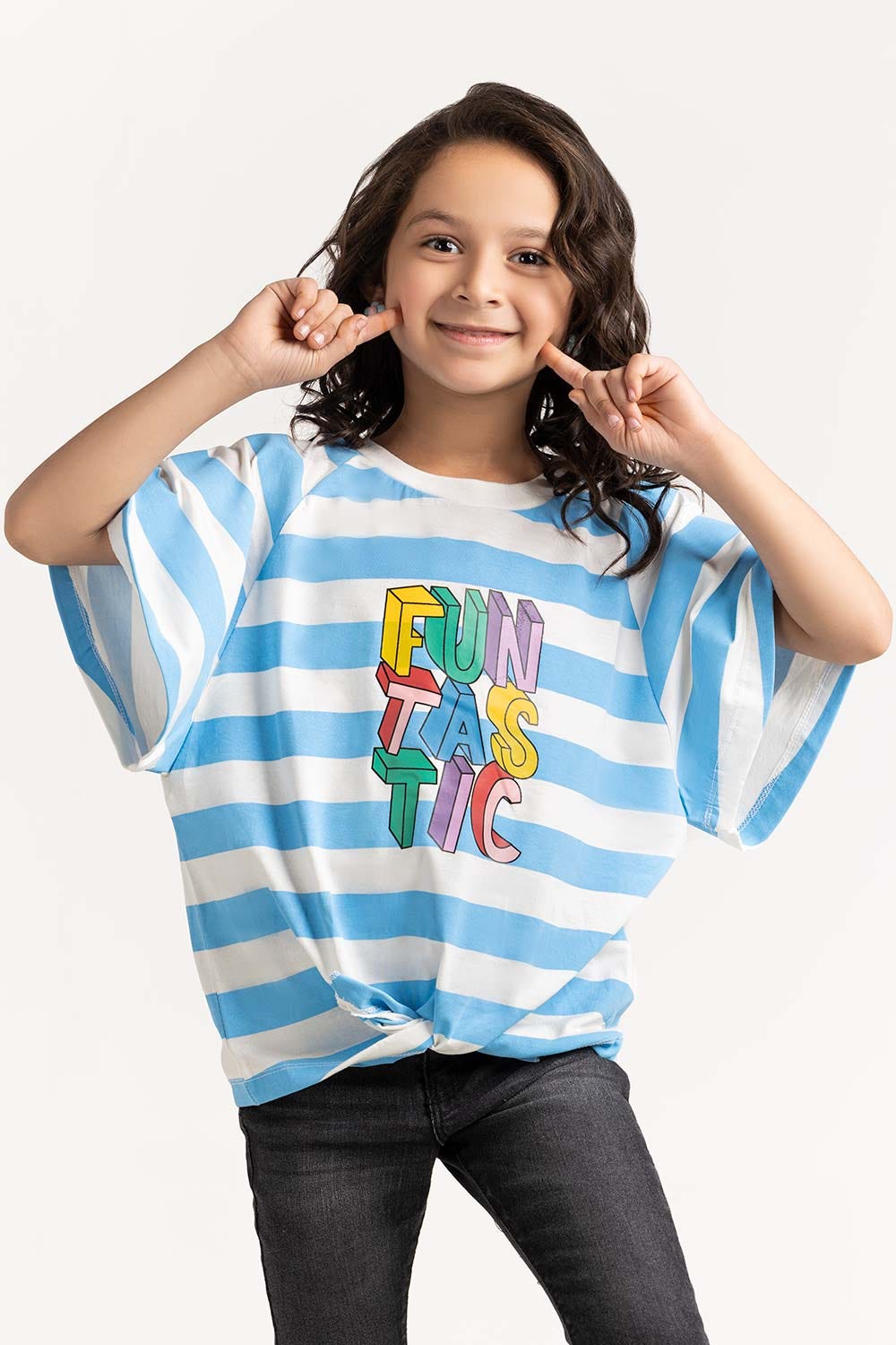 Toddler Girl Blue T-Shirt TGKT-2210018 A