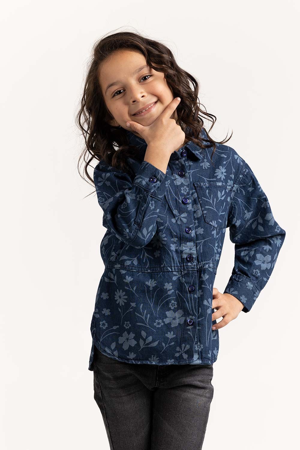 Toddler Girl Blue Top 224-617-011