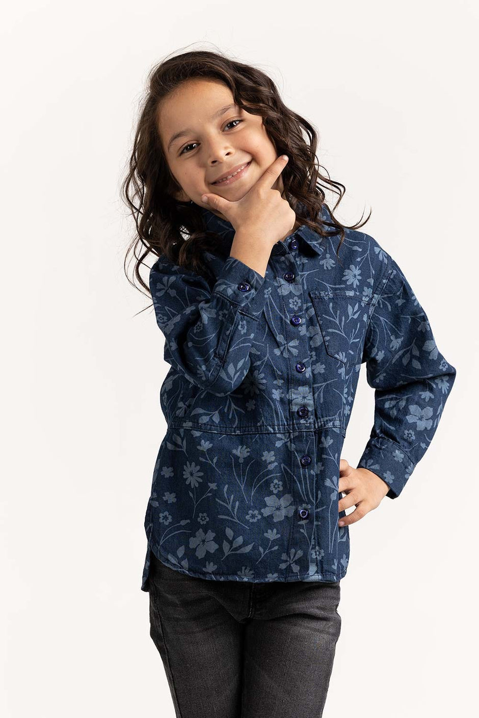Toddler Girl Blue Top 224-617-011