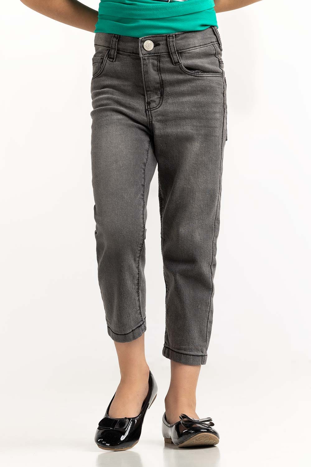 Toddler Girl Grey Jeans 224-621-004