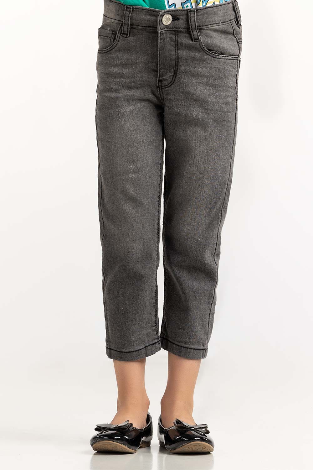 Toddler Girl Grey Jeans 224-621-004