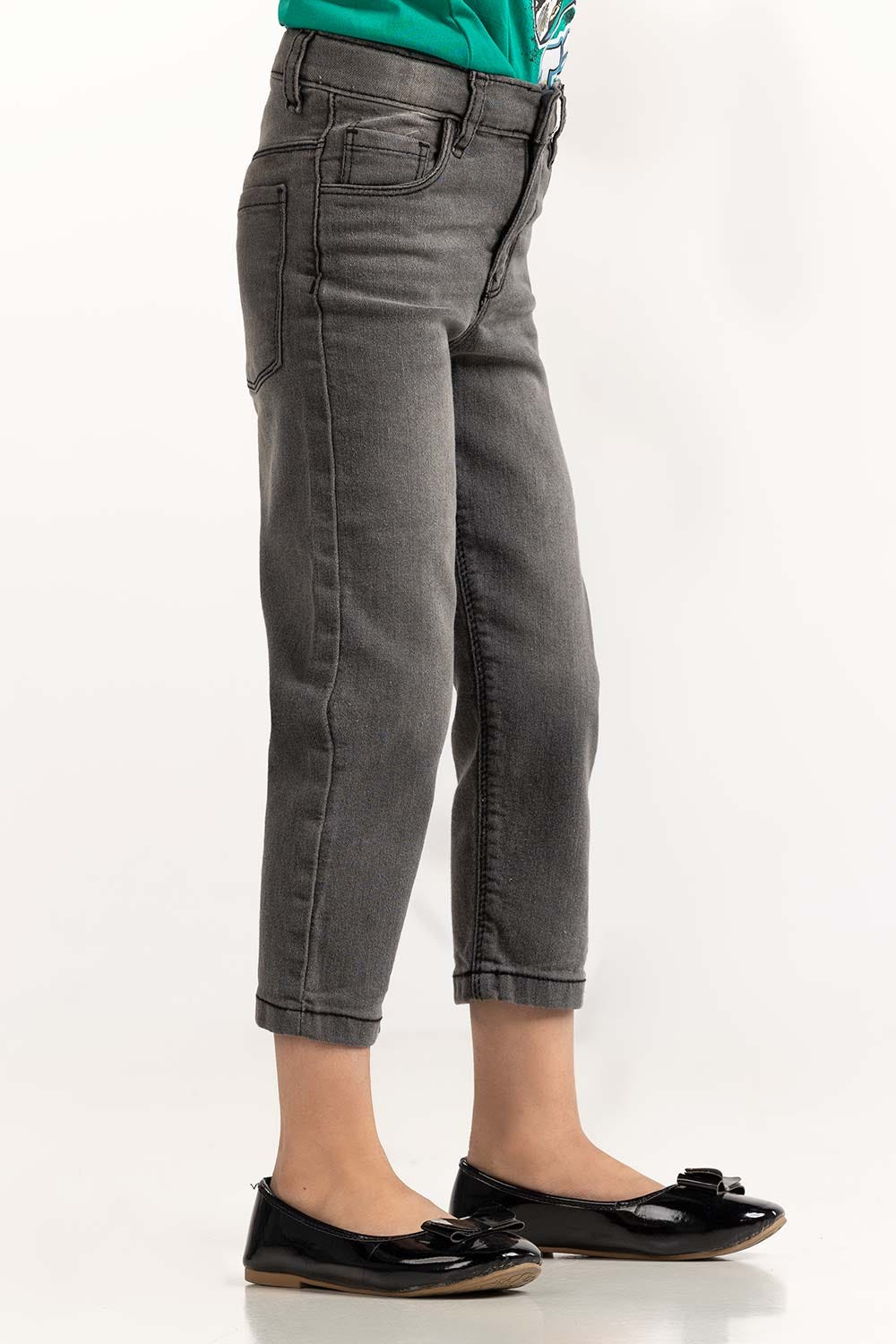 Toddler Girl Grey Jeans 224-621-004