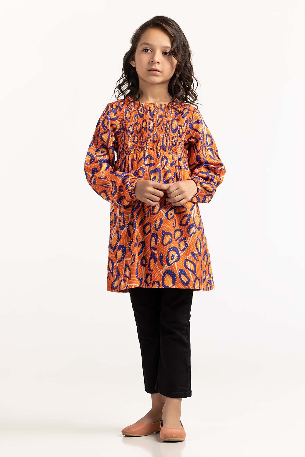 Toddler Girl Orange Blouse 224-617-017