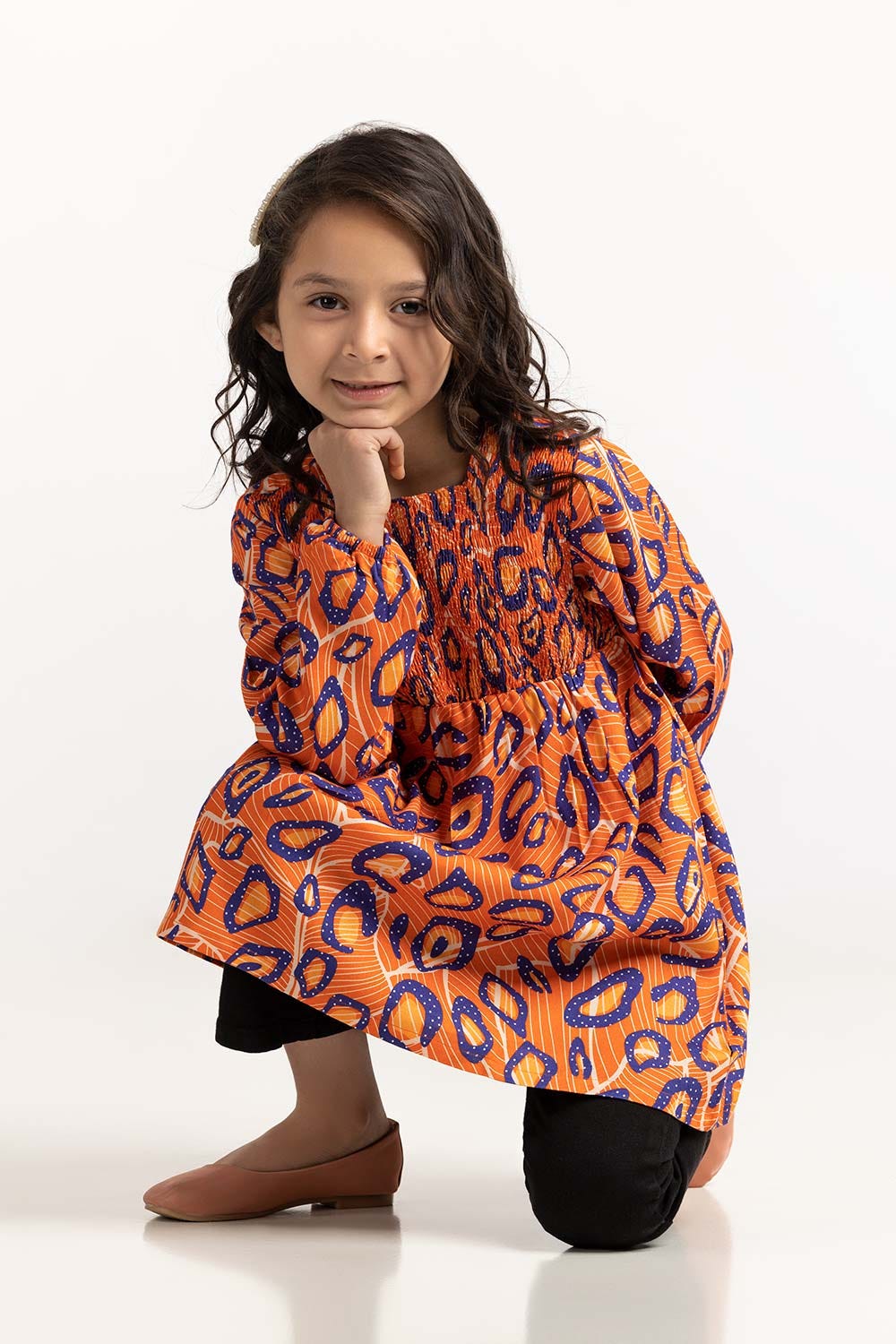 Toddler Girl Orange Blouse 224-617-017