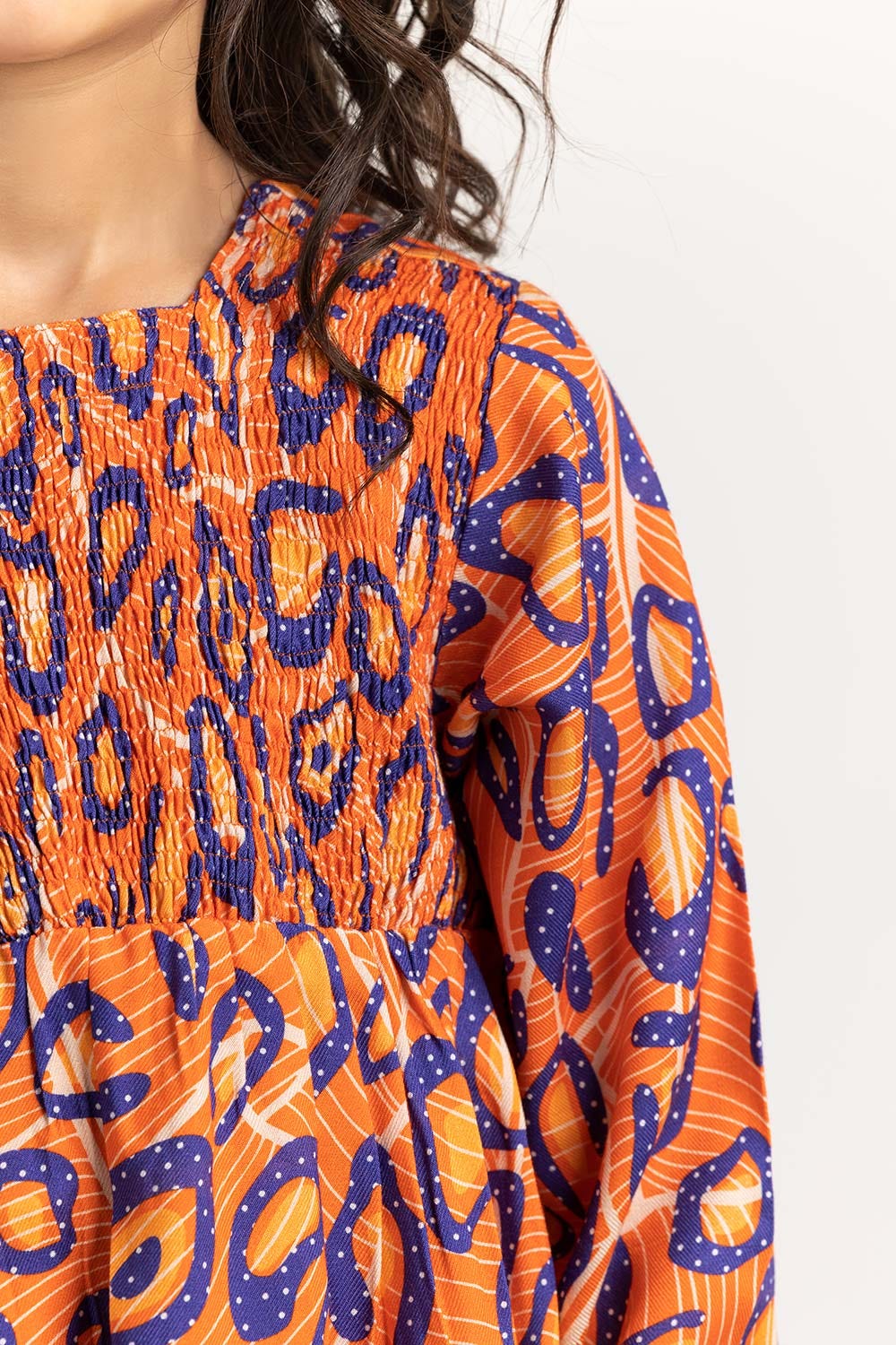 Toddler Girl Orange Blouse 224-617-017