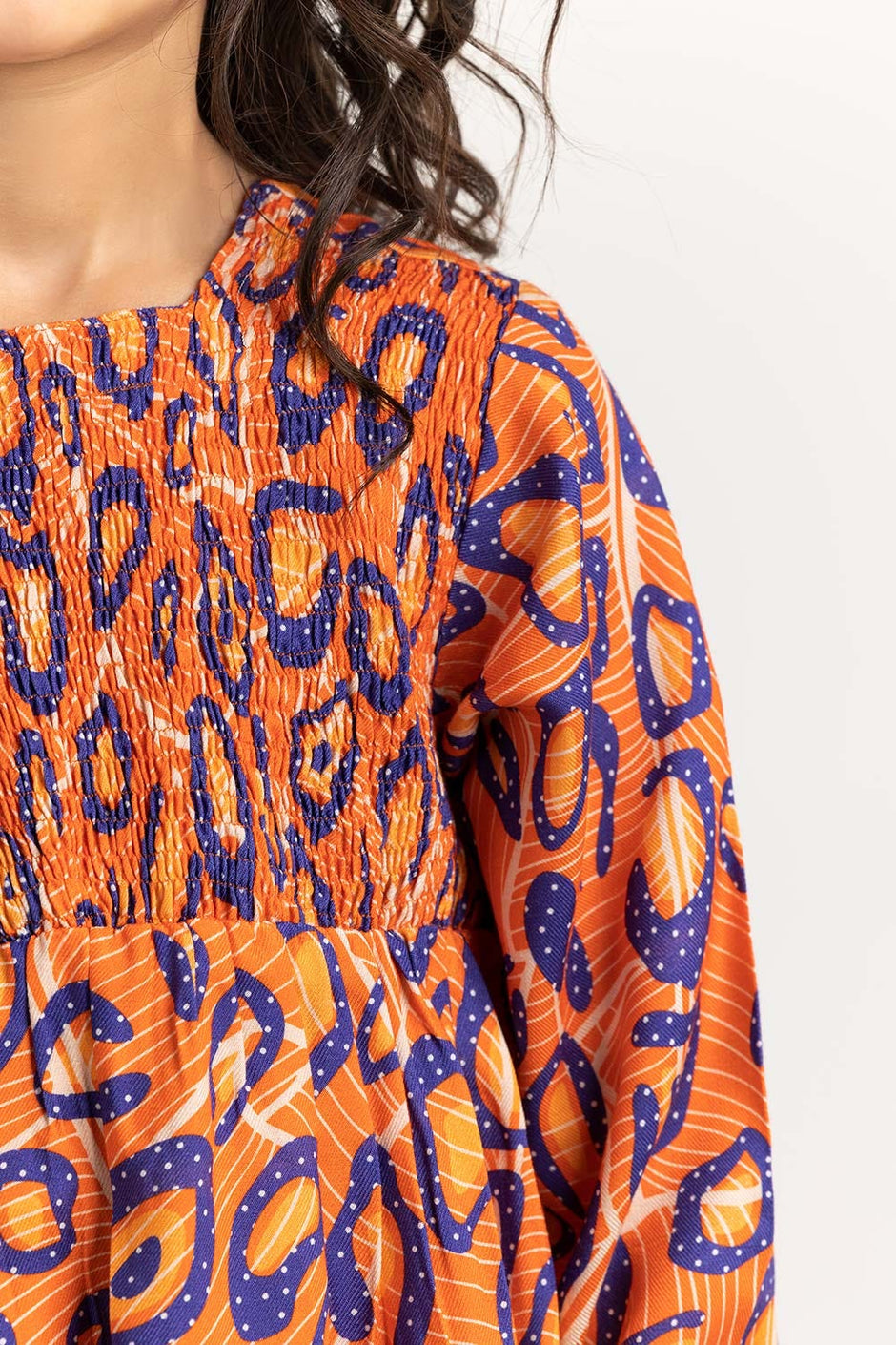 Toddler Girl Orange Blouse 224-617-017