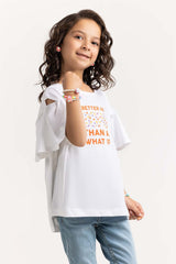 Toddler Girl White T-Shirt TGKT-2210026