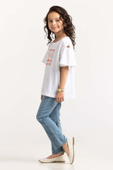 Toddler Girl White T-Shirt TGKT-2210026