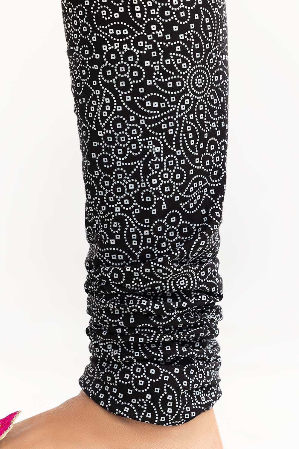 Black Screen Printed Cambric Churidar TR-21-104