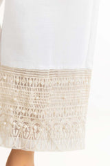 Off White Dyed Raw Silk Embroidered Trousers TR-21-115