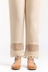 Beige Cambric Festive Trousers TR-21-135