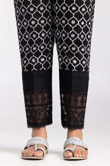 Black Embroidered Cambric Trousers TR-22-06
