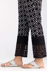 Black Embroidered Cambric Trousers TR-22-06