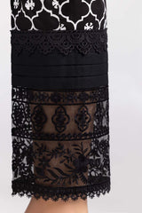 Black Embroidered Cambric Trousers TR-22-06