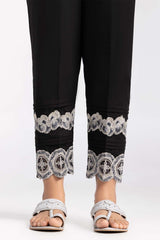 Black Embroidered Cambric Trousers TR-22-08