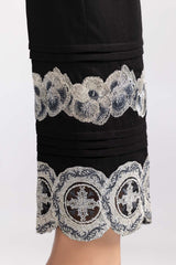 Black Embroidered Cambric Trousers TR-22-08