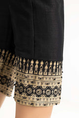 Black Raw Silk Trousers TR-22-124