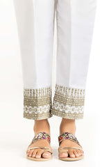 Off White Raw Silk Trousers TR-22-124