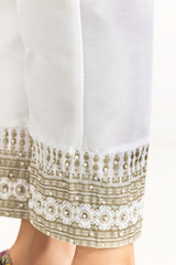 Off White Raw Silk Trousers TR-22-124