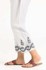 Off-White Raw Silk Embroidered Trouser TR-22-129