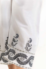 Off-White Raw Silk Embroidered Trouser TR-22-129