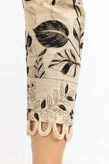 Beige Khaddar Screen Print Trousers TR-22-185