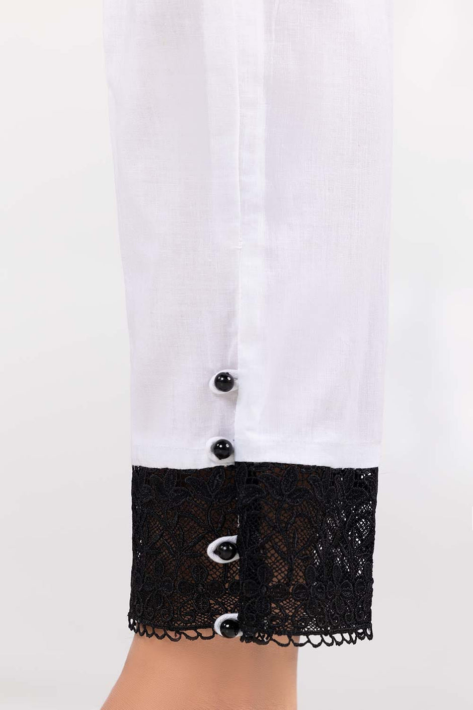 Off White Cambric Fashion Trousers