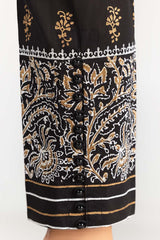 Black Screen Printed Cambric Trousers TR-22-53