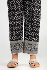 Black Screen Printed Embroidered Trousers TR-22-71