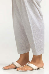 Off-White Dyed Cambric Screen Print Shalwar TR-24-07