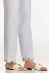 White Rawsilk Embroidered Trouser TR-24-25
