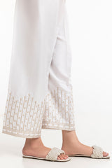 White Rawsilk Embroidered Trouser TR-24-26
