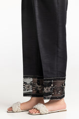 Black Rawsilk Embroidered Trouser TR-24-28