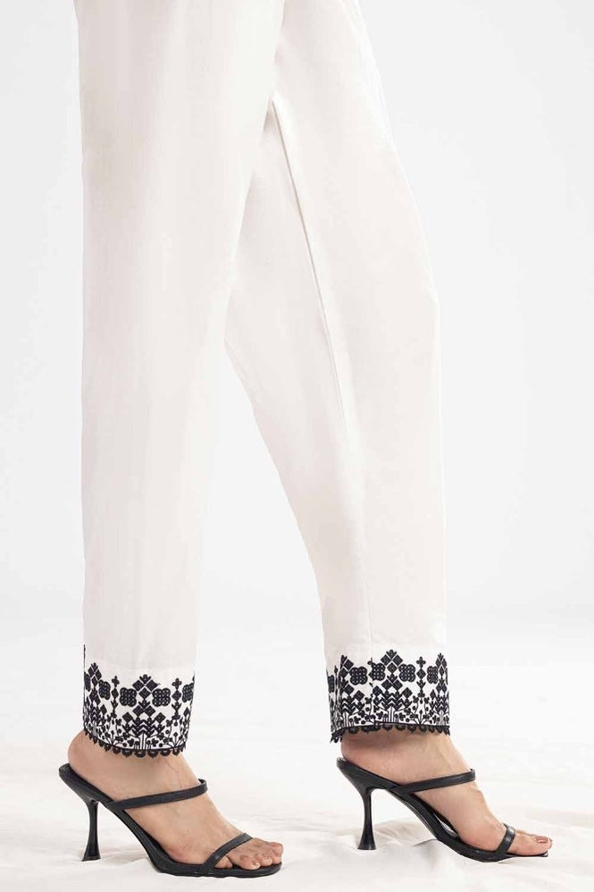 Unstitched Embroidered Cambric Trouser