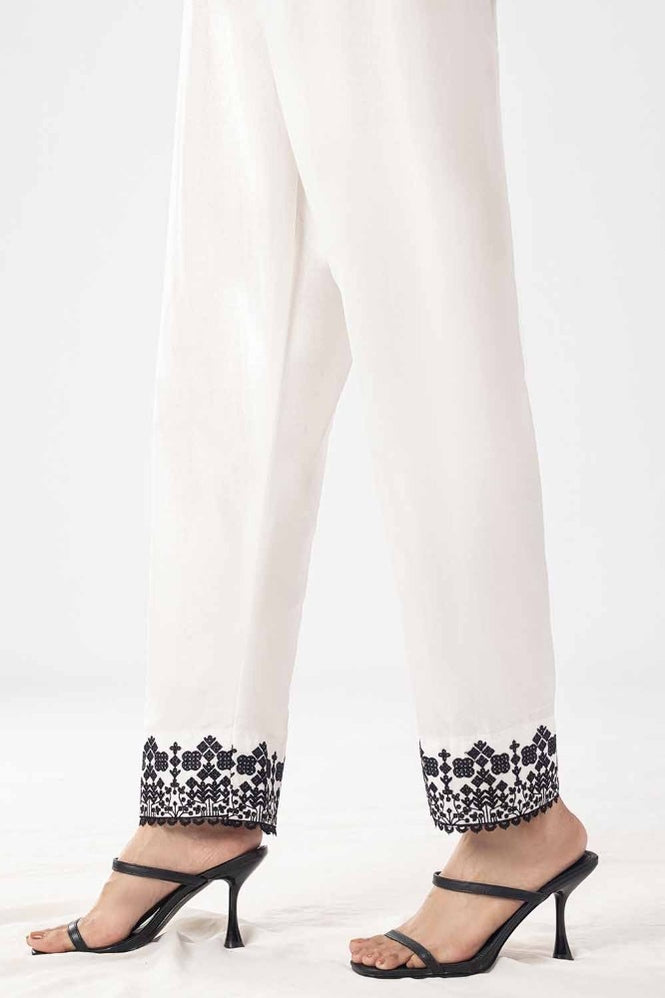 Unstitched Embroidered Cambric Trouser