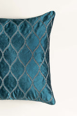 Trellis Velvet Embroidered Cushion Cover