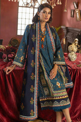 3 Piece Embroidered Khaddar Unstitched Suit  K-32019