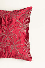 Tropical Velvet Embroidered Cushion Cover