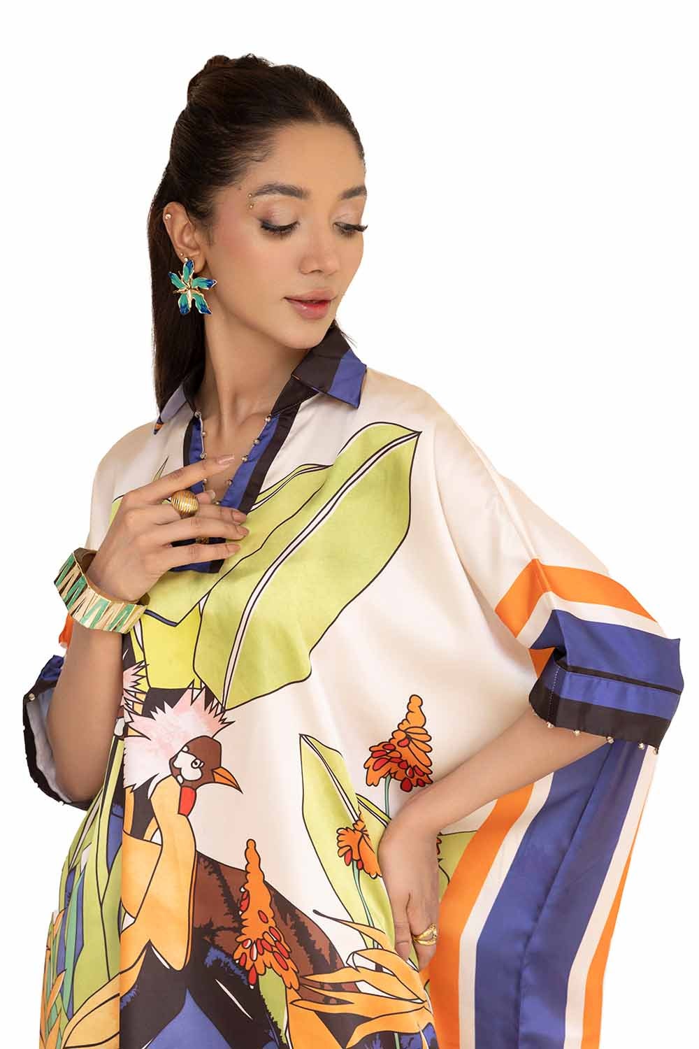 2 Piece Unstitched Printed Silk Suit TS-42007
