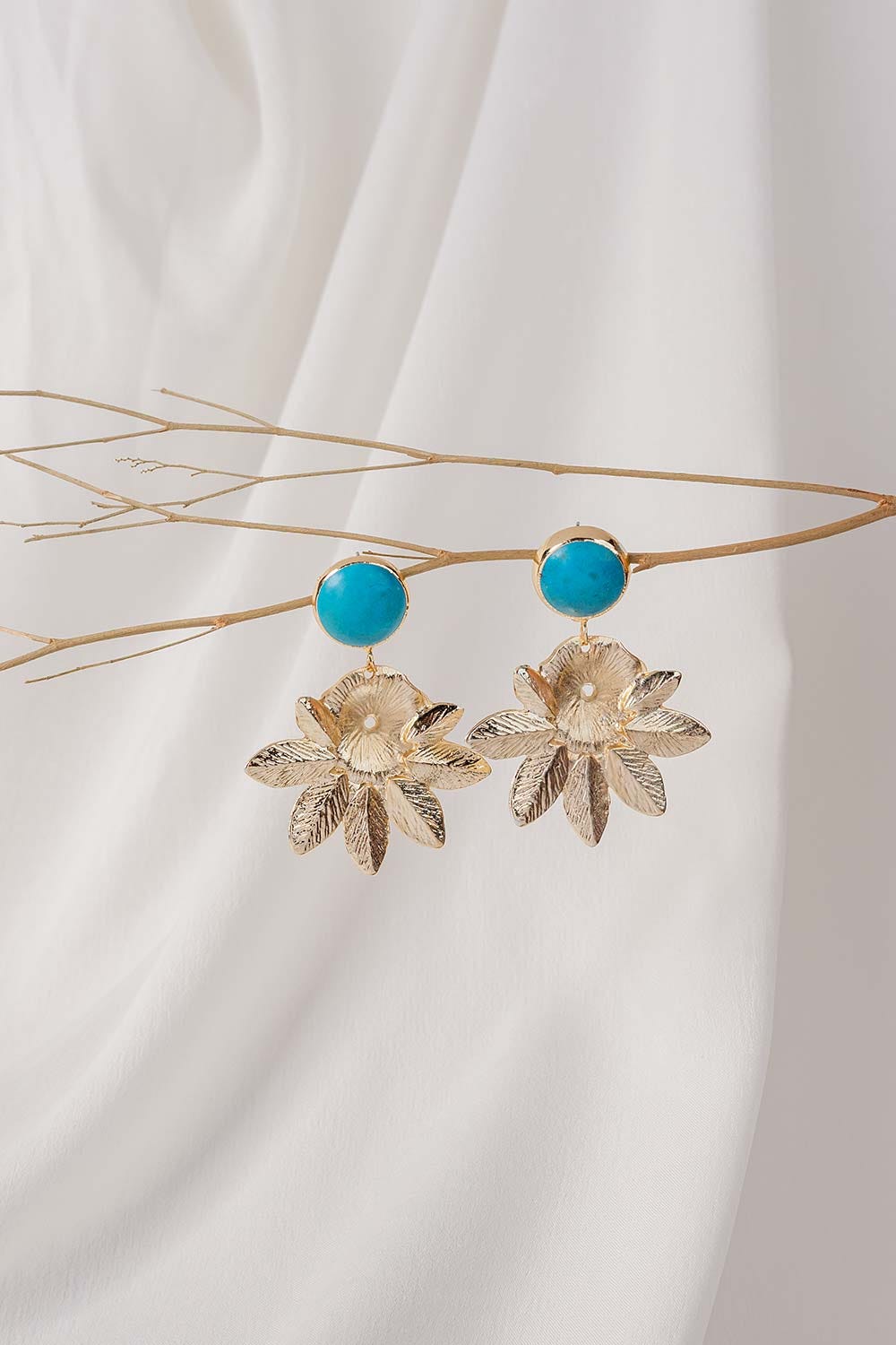 Turquoise Flower Drop Earrings IFA-ER-038